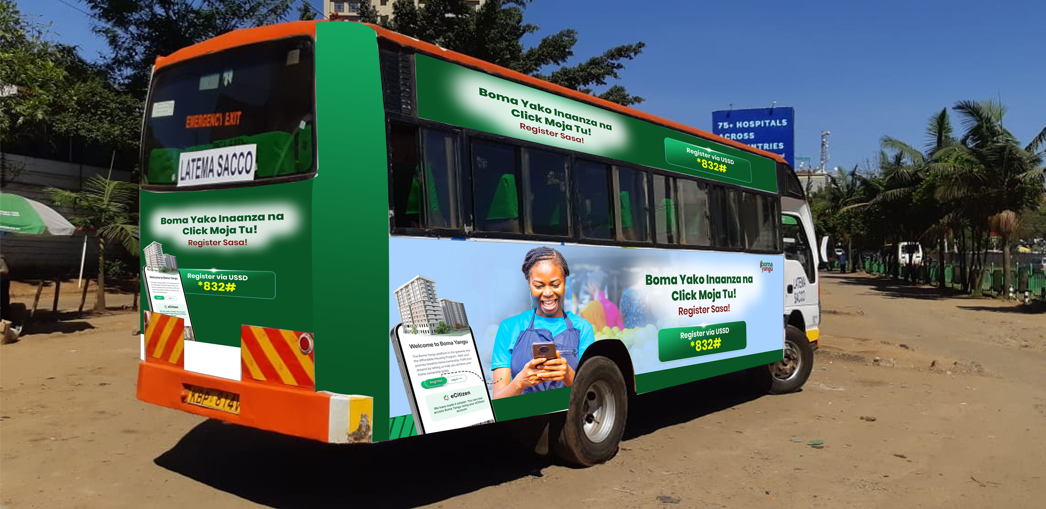 Bus Branding & Street Poles - work sample 1